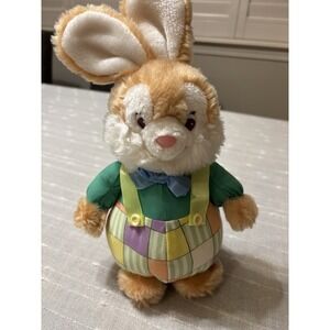 American Greetings BLOOMER Easter Bunny 11" Plush Vtg 1994 Pastel Overalls
